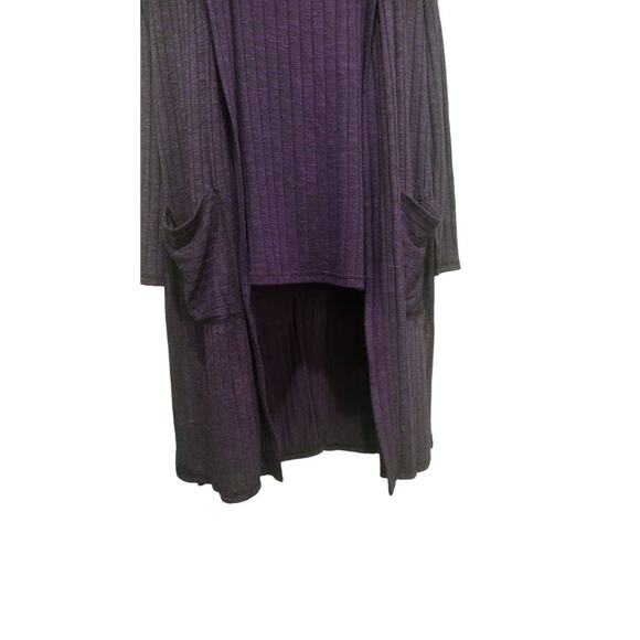 Chico's Zenergy 2-Piece Duster Cardigan & Tank Set, Purple, Sz 2 (12) - Picture 3 of 8